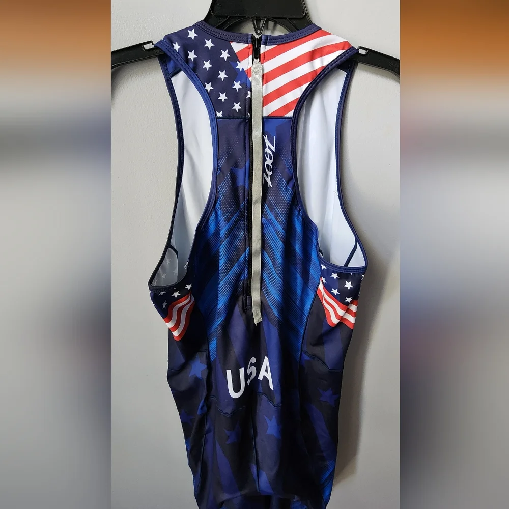 Team USA Zoot 2024 Blue Competitive Triathlon/Swim Tech Suit Hydrodynamics Nwt - Picture 7 of 12